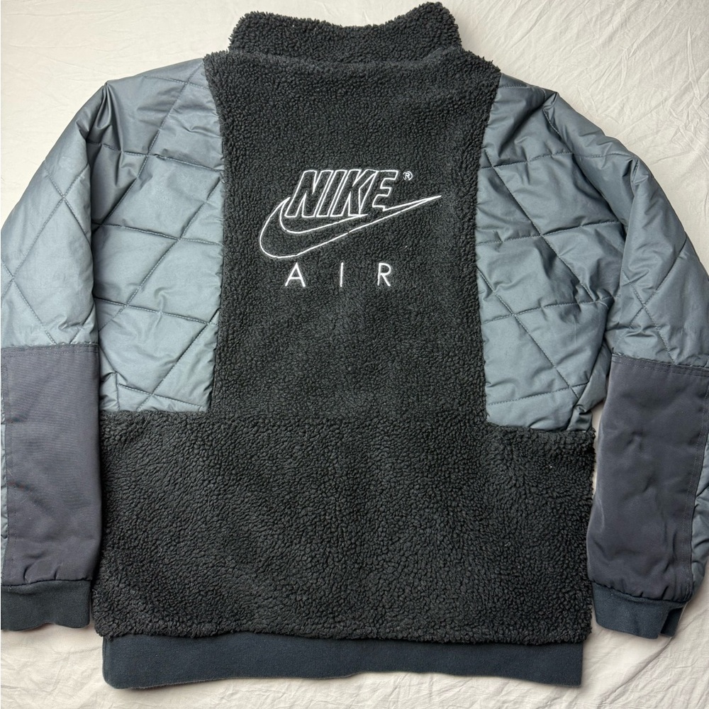 Nike Air half-zip sherpa fleece jacket with a quilted design
